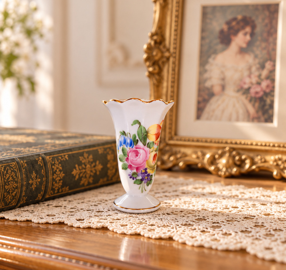 Herend Hungary Signed Printemps Mini Porcelain Bud Vase 7192 2.5"